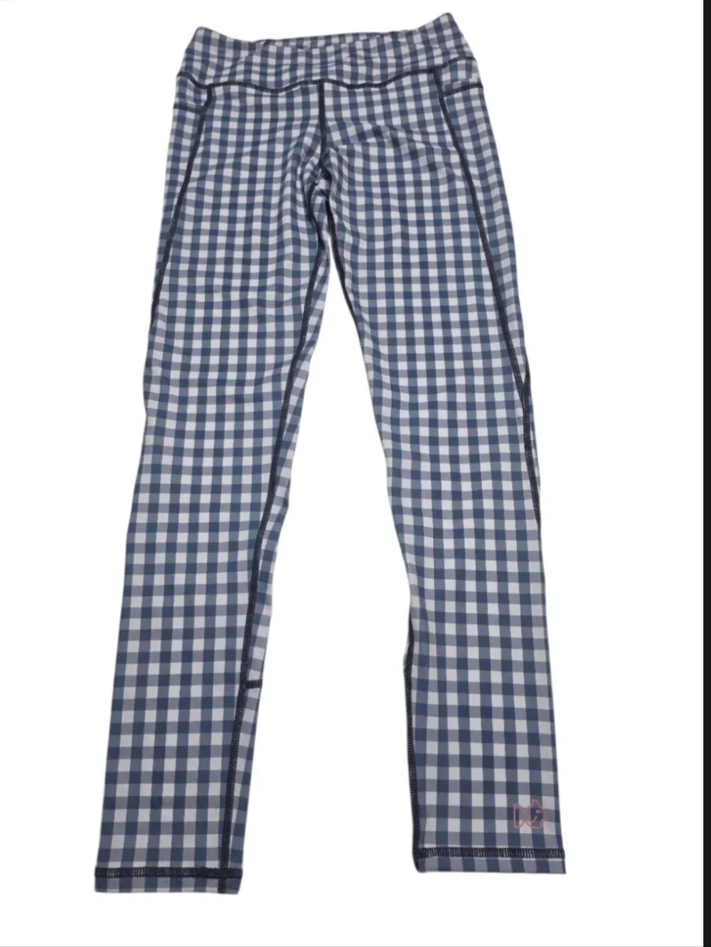 Prodoh Girl's Athletic Bluefin Gingham Leggings Sz M (10-12)